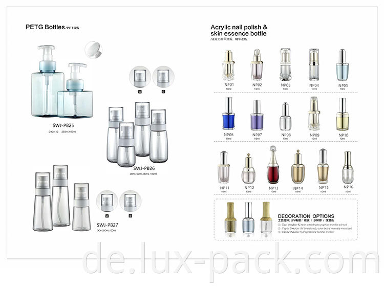 Fine Mist Pet 30ml 50 ml 100 ml 120 ml 150 ml 200 ml 250 ml 500 ml klare Plastiksprayflasche